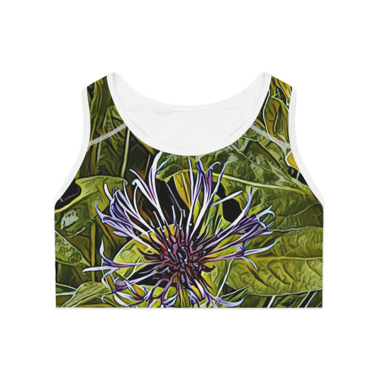 Sports Bra (AOP)  purple floral