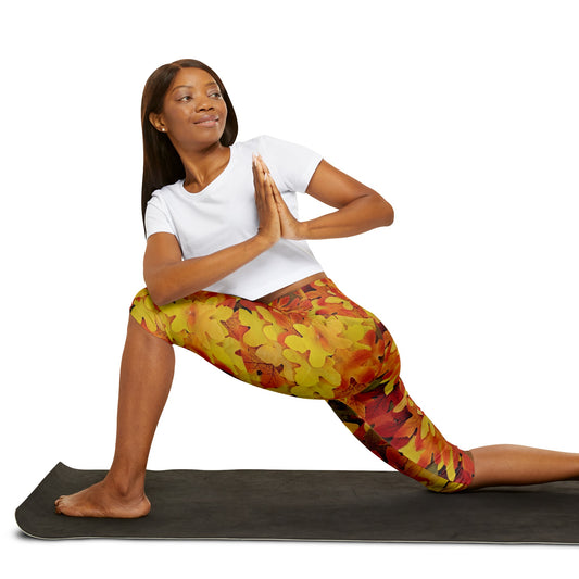 Yoga Capri Leggings (AOP)  Fall Leaves