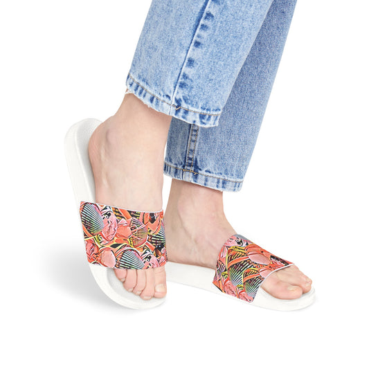 Women's PU Slide Sandals. SEASHELLS