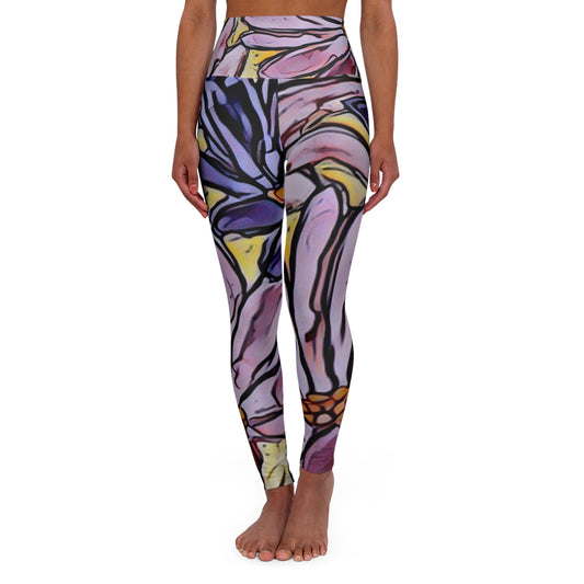 High Waisted Yoga Leggings (AOP)  spring floral