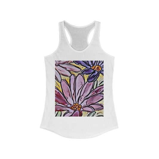 Women's Ideal Racerback Tank. Spring floral